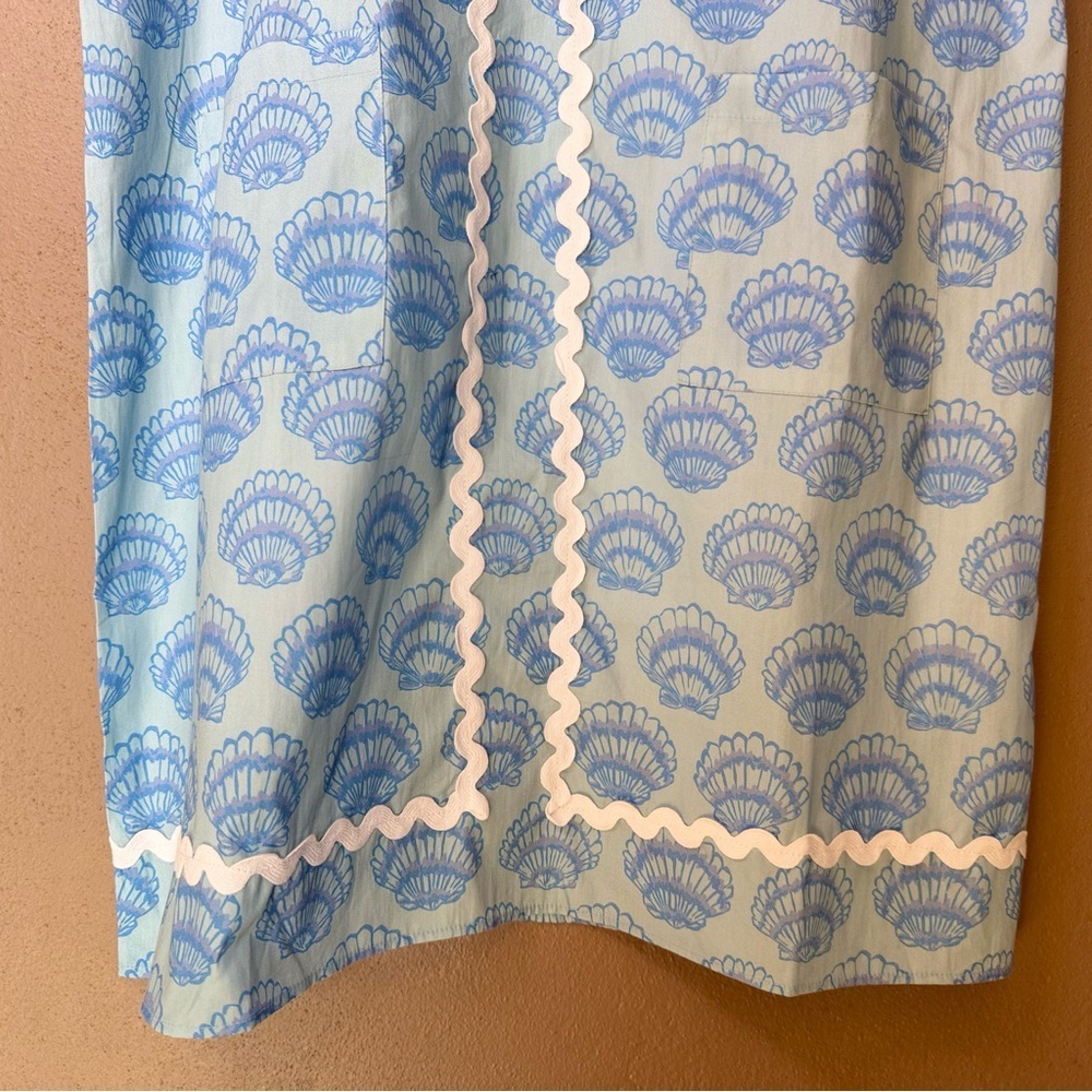 Sail to Sable Blue Shell Short Ric Rac Mini Dress Size XL Nautical Boho Travel - Picture 7 of 15